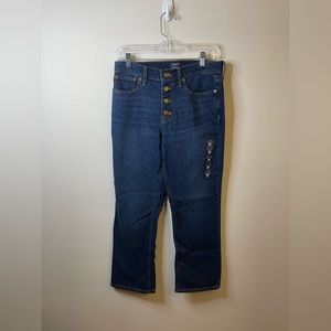 NWT J. Crew Mid-Rise Flare Crop Jeans in All-Day Stretch Button Fly